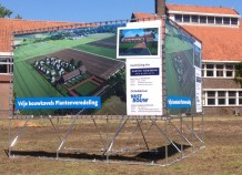 Vrijstaand spandoekframe V-vorm