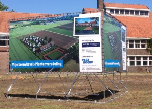 Vrijstaand spandoekframe V-vorm